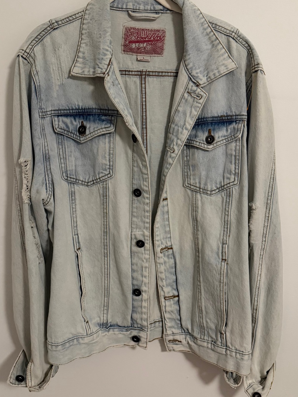 Light wash denim jacket